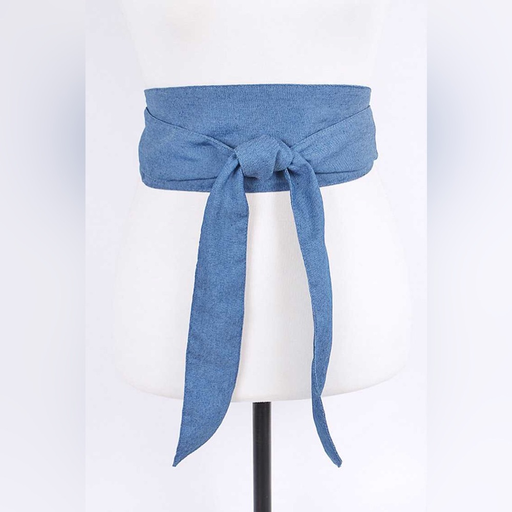 Blue Denim Jean Wrap Obie Statement Belt